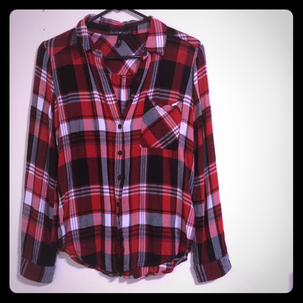 Black and Red Plaid Top